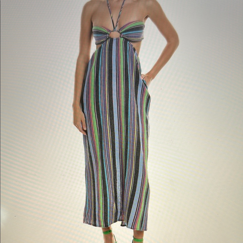 Mara Hoffman Blue Green Halter Sundress Resort Wear